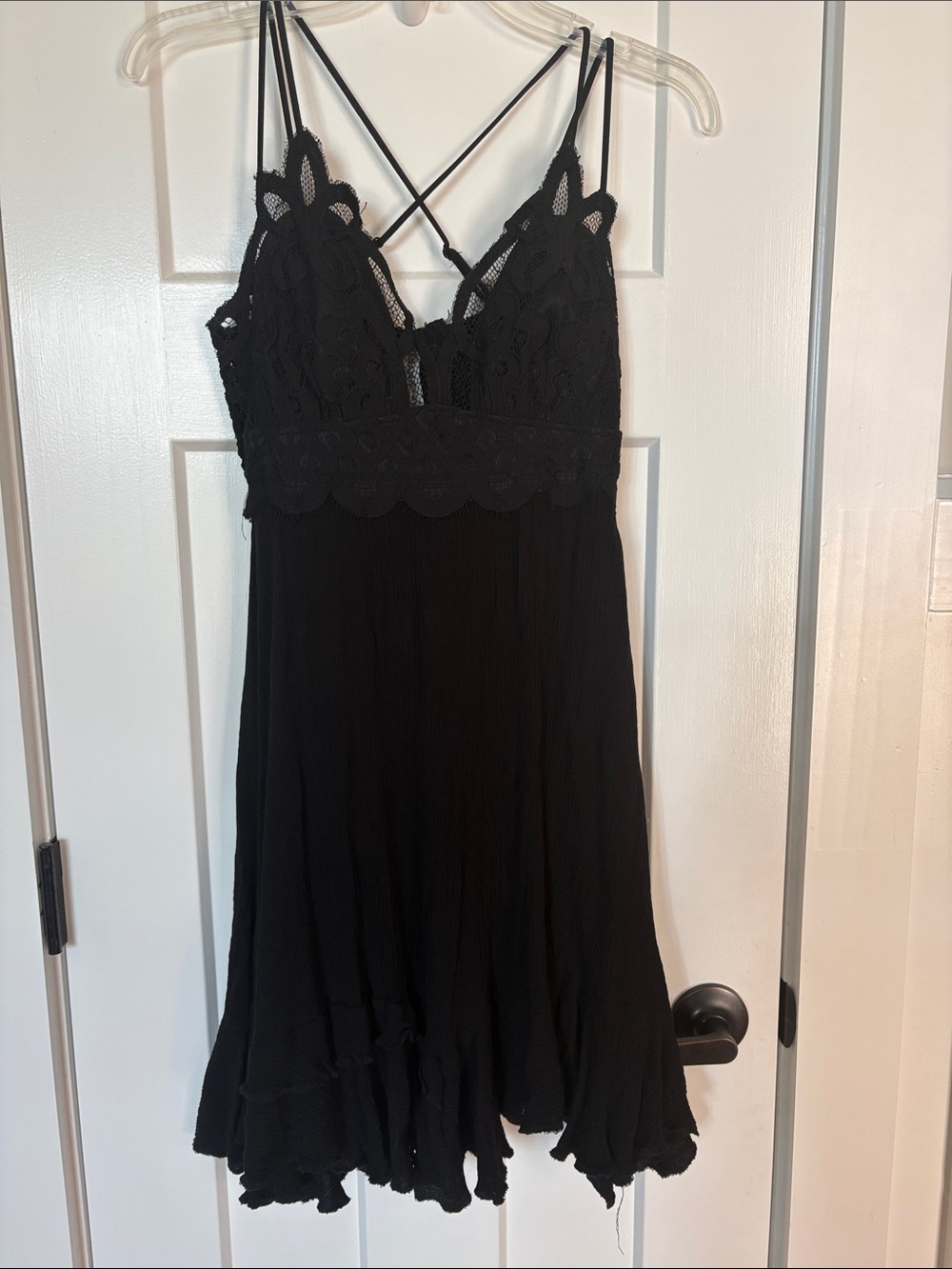 Black Lace strapped dress